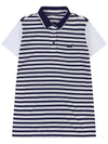 Poly Rayon Stripe Yoko Golf T-Shirt NAVY - WHITEBALL - BALAAN 1