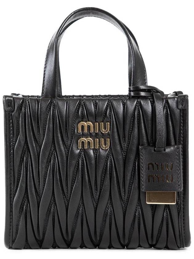 Matelasse Nappa Leather Tote Bag Black - MIU MIU - BALAAN 2