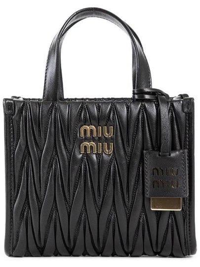 Matelasse Nappa Leather Tote Bag Black - MIU MIU - BALAAN 2