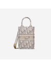 Oblique Embroidery Mini Book Phone Tote Bag Grey - DIOR - BALAAN 1