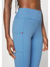 High Waist Mixed Ribbed Leggings Blue - TOMMY HILFIGER - BALAAN 5