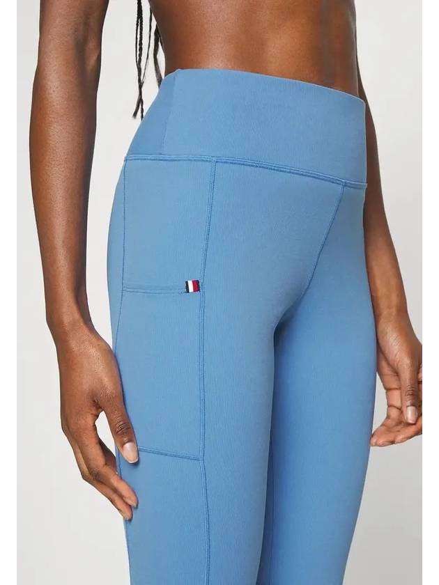 High Waist Mixed Ribbed Leggings Blue - TOMMY HILFIGER - BALAAN 5