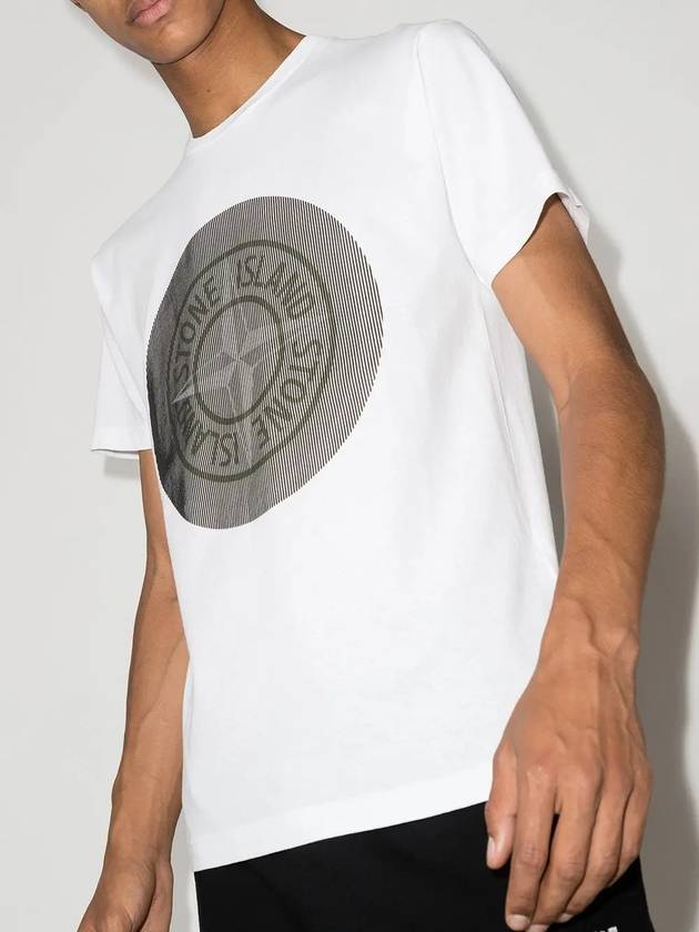 Lenticular Logo Short Sleeve T-Shirt White - STONE ISLAND - BALAAN 4