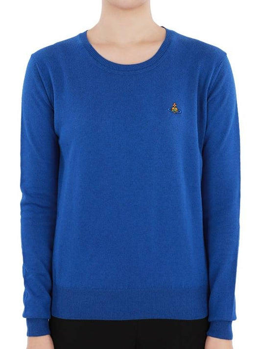 ORB Embroid Logo Knit Top Blue - VIVIENNE WESTWOOD - BALAAN 2