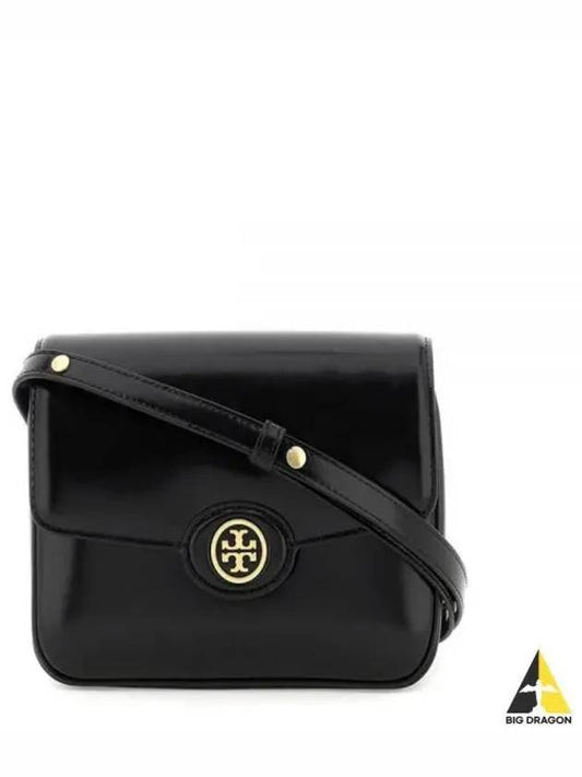 Robinson Spazzolato Convertible Logo Shoulder Bag Black - TORY BURCH - BALAAN 2