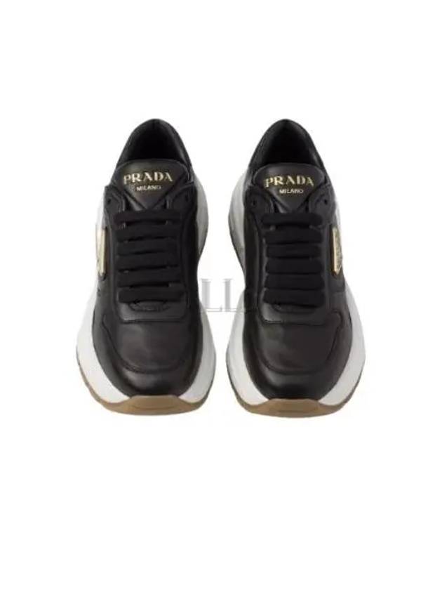 Triangle Logo Low Top Sneakers Black - PRADA - BALAAN 2