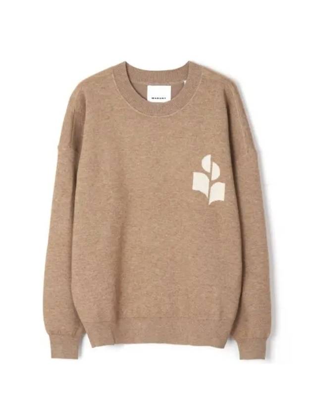 Atlee Logo Knit Top Beige - ISABEL MARANT - BALAAN 1