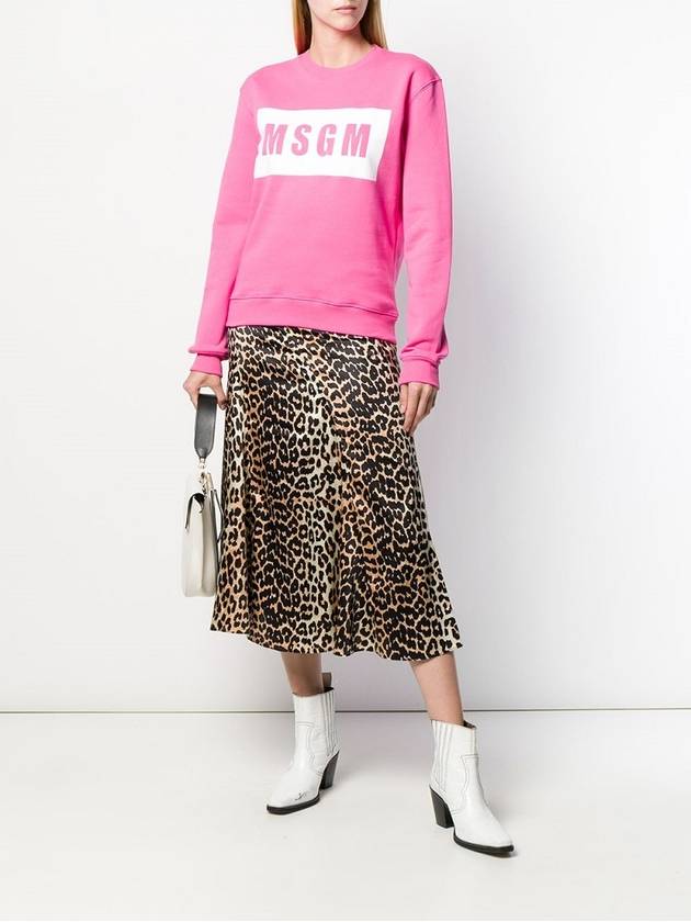 Box Logo Cotton Sweatshirt Pink - MSGM - BALAAN 3