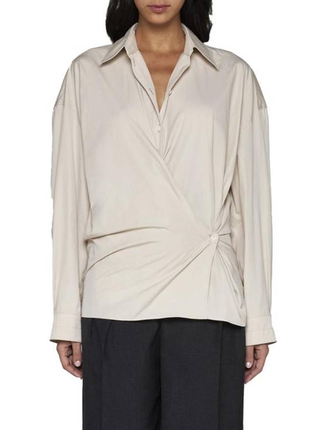 Straight Collar Twisted Shirt Dusty Rose - LEMAIRE - BALAAN 4