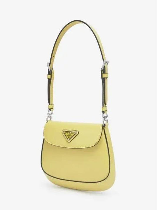 Cleo Brushed Leather Mini Shoulder Bag Yellow - PRADA - BALAAN 2