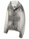 Runway Spray Damaged Hooded Knit Cardigan Grey - ULKIN - BALAAN 4