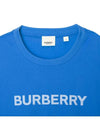 Logo-Print Cotton Short-Sleeve T-Shirt Blue - BURBERRY - BALAAN 4