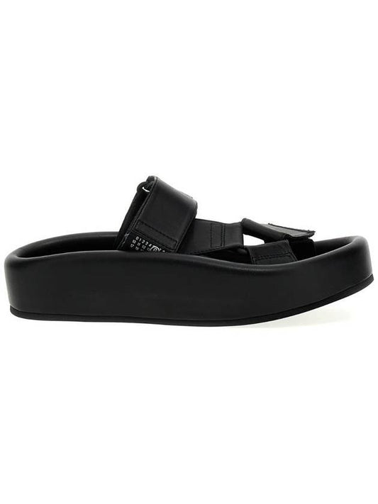 Webbing Slip On Platform Sandals Slippers Black - MAISON MARGIELA - BALAAN 1