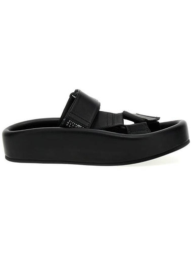 Webbing Slip-On Platform Sandals Black - MAISON MARGIELA - BALAAN 1