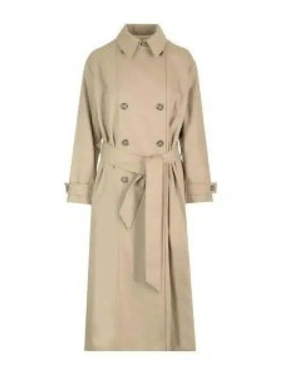 Double Brested Twill Cotton Trench Coat Beige - A.P.C. - BALAAN 2