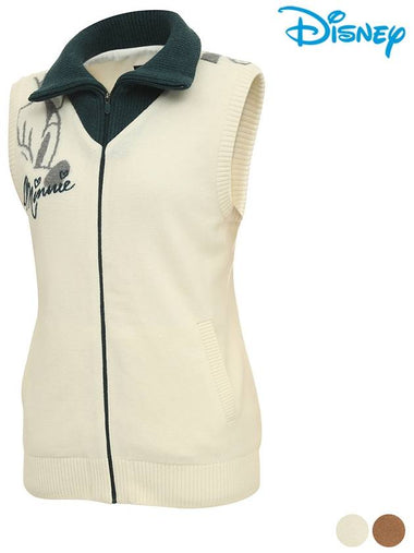 Women s character color combination high neck zip up knit vest DO4LKV030 - DISNEY GOLF - BALAAN 1