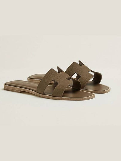 Oran Leather Sandals Etoupe - HERMES - BALAAN 2