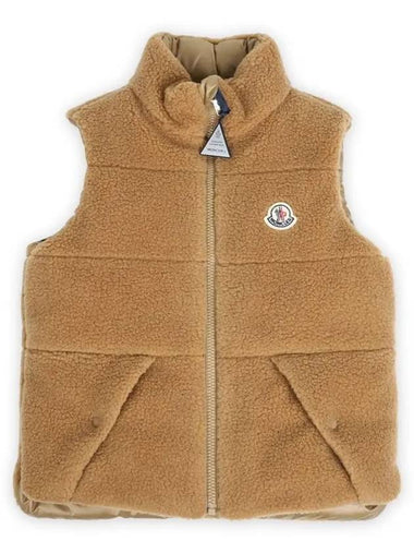 Kids COLBRICON Reversible Teddy Padded Vest Beige 1A00113 809BY 249 8 10A - MONCLER - BALAAN 1