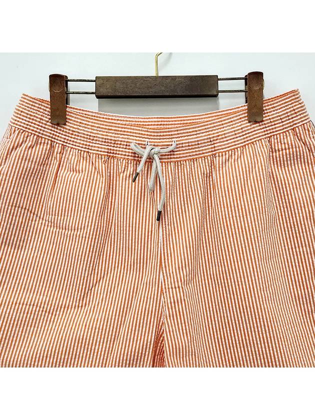 Logo Patch Striped Swim Shorts Orange - POLO RALPH LAUREN - BALAAN 5