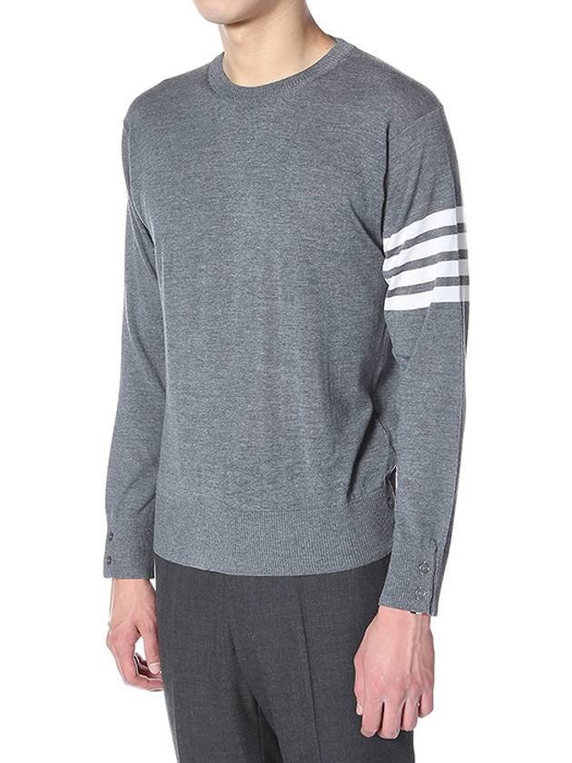 4 Bar Stripe Classic Wool Knit Top Grey - THOM BROWNE - BALAAN 3