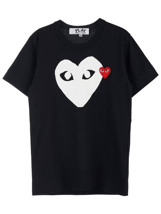 Women's Big Heart Logo T-Shirt AZ P1T115 051 BLACK - COMME DES GARCONS - BALAAN 9