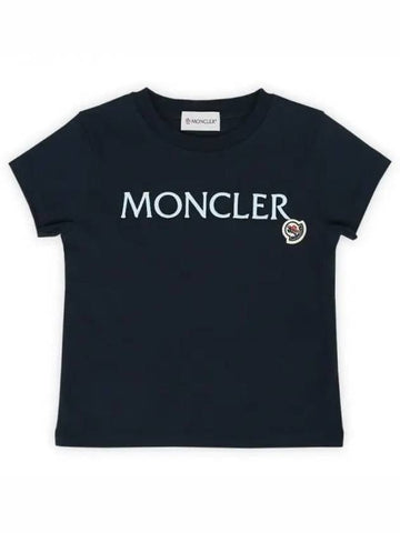 Kids Lettering Logo Patch Short Sleeve Navy 8C00005 83907 778 8 10A 270854 1053586 - MONCLER - BALAAN 1