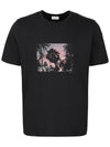 Paris Sunset Short Sleeve T-Shirt Black - SAINT LAURENT - BALAAN 1