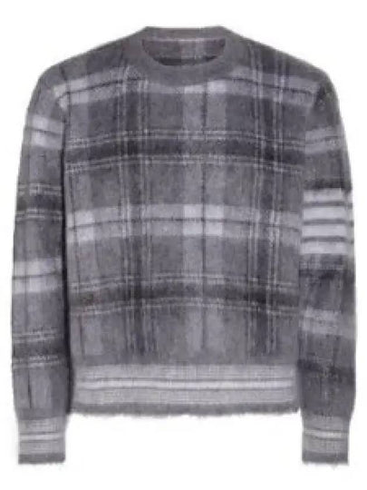 Check 4 Bar Mohair Knit Top Grey - THOM BROWNE - BALAAN 2