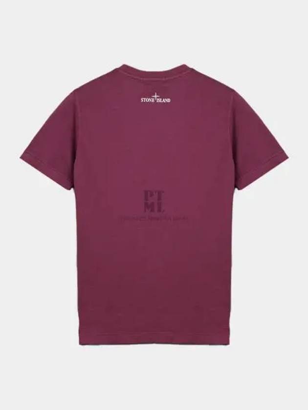 Kids Badge Logo Round Short Sleeve Burgundy 731621057 V0011 - STONE ISLAND - BALAAN 2