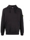 Wappen Patch Cotton Fleece Hoodie Black - STONE ISLAND - BALAAN 2