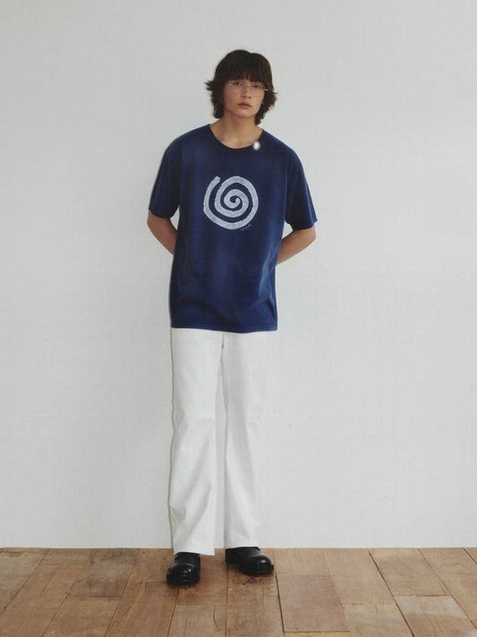 Sulfur Dyed Blow Wind Print T Shirt_Dusty Blue - KINETO - BALAAN 2