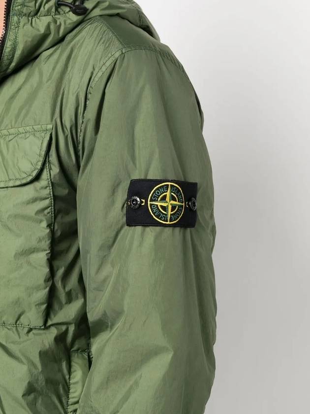 Wappen Patch Nylon Crinklips Hooded Jacket Green - STONE ISLAND - BALAAN 4