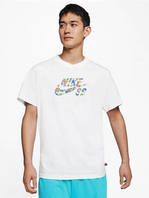 01DD8906100SBLogo Floral TshirtWhite - NIKE - BALAAN 1