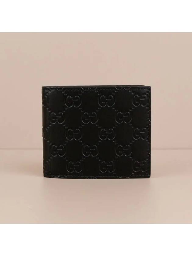 Signature GG Ssima Leather Half Wallet Black - GUCCI - BALAAN 2