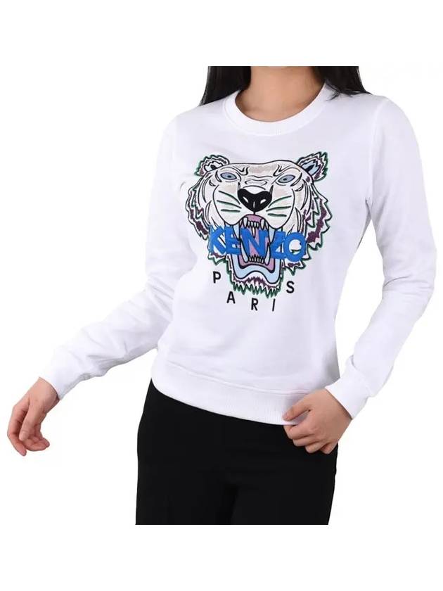 Women s Tiger Embroidery Sweatshirt White 2SW705 - KENZO - BALAAN 4