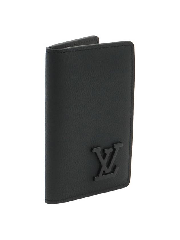 Black Grain Calfskin LV Aerogram Pocket Organizer Card Holder - LOUIS VUITTON - BALAAN 3