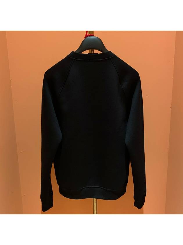 Leather Patch Detail Sweatshirt Black - KITON - BALAAN 5