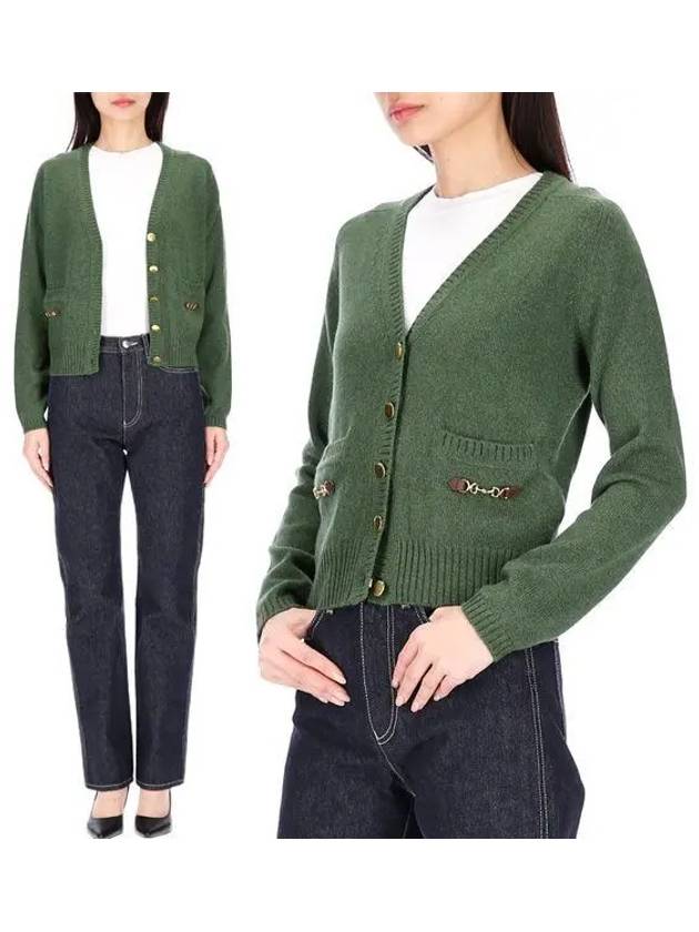 Horsebit Cashmere Cardigan Green - GUCCI - BALAAN 2