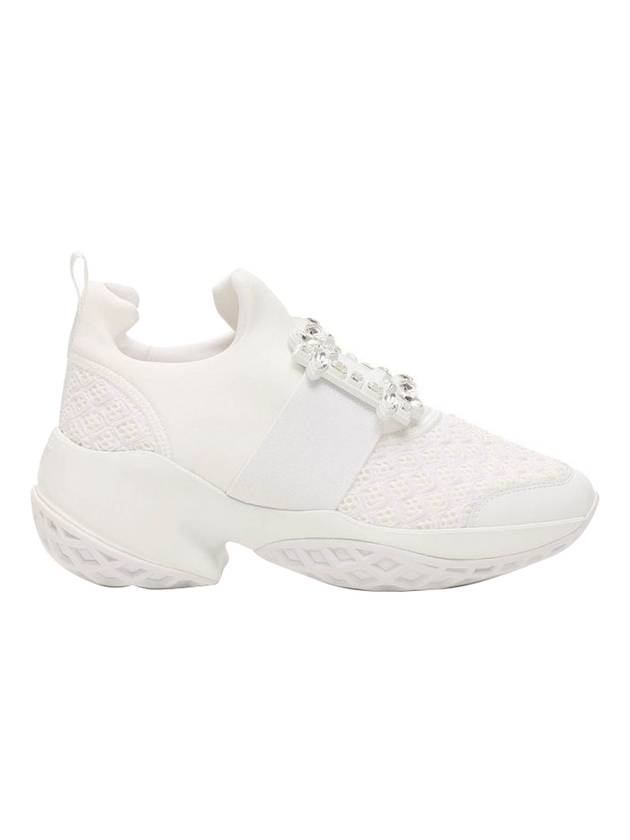 Viv Run Strass Buckle Low Top Sneakers White - ROGER VIVIER - BALAAN 1