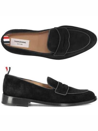 Men's Varsity Suede Loafers Black - THOM BROWNE - BALAAN 2