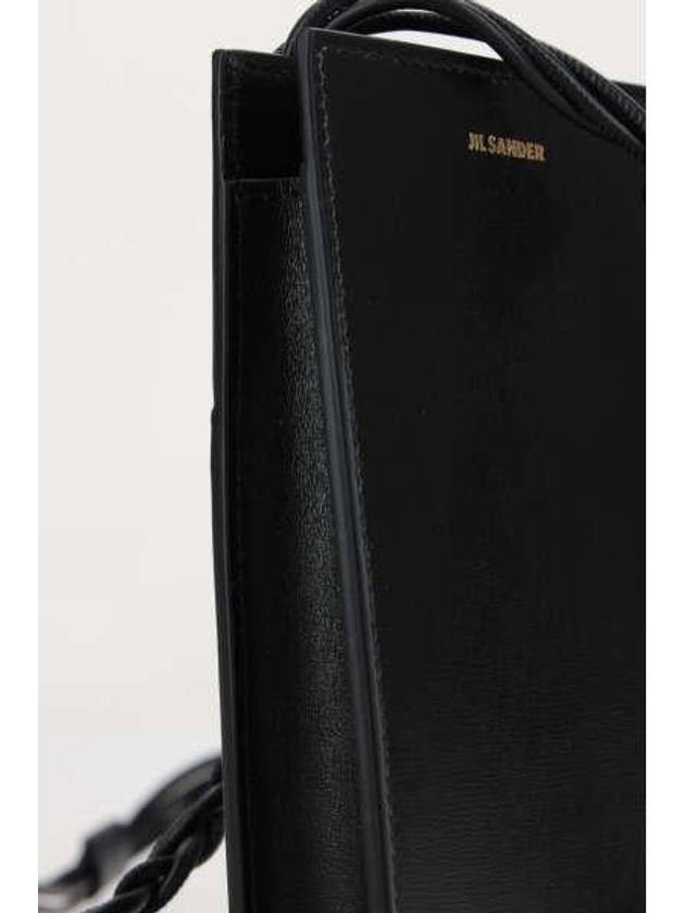 Logo Tangle Phone Holder Leather Cross Bag Black - JIL SANDER - BALAAN 5