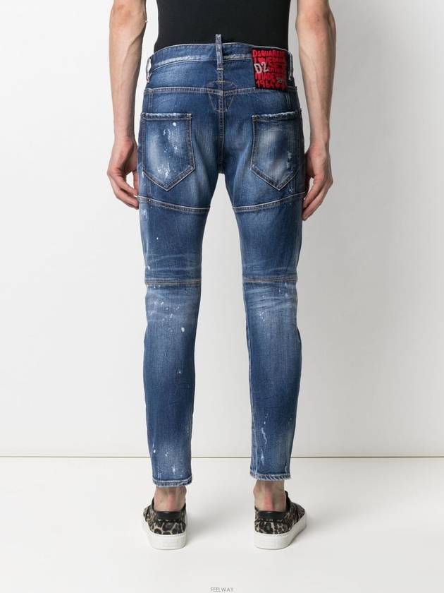 Men's Tidy Biker Fit Washed Jeans Blue - DSQUARED2 - BALAAN 6