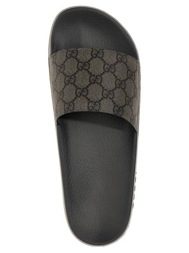 GG Monogram Slider Slippers Grey - GUCCI - BALAAN 4