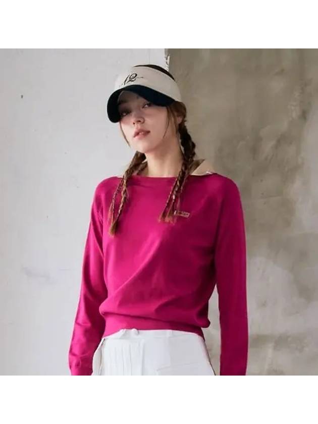 Lauren R knit collar magenta - BENECIA12 - BALAAN 1