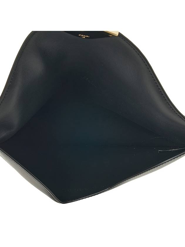 FF Gold Logo Large Pouch Bag Black - FENDI - BALAAN 11