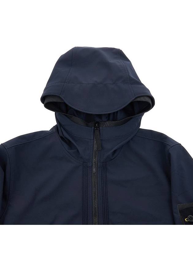 Wappen Patch Soft Shell Hooded Jacket Navy - STONE ISLAND - BALAAN 4