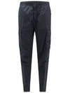 Stretch Cotton Tela Paracadute Cargo Straight Pants Navy Blue - STONE ISLAND - BALAAN 3