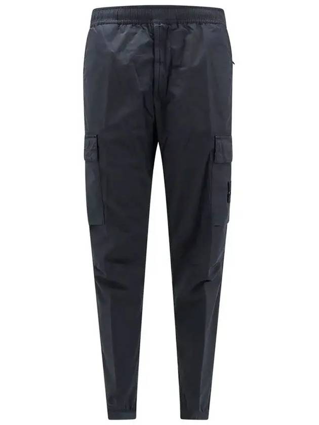 Stretch Cotton Tela Paracadute Cargo Straight Pants Navy Blue - STONE ISLAND - BALAAN 3