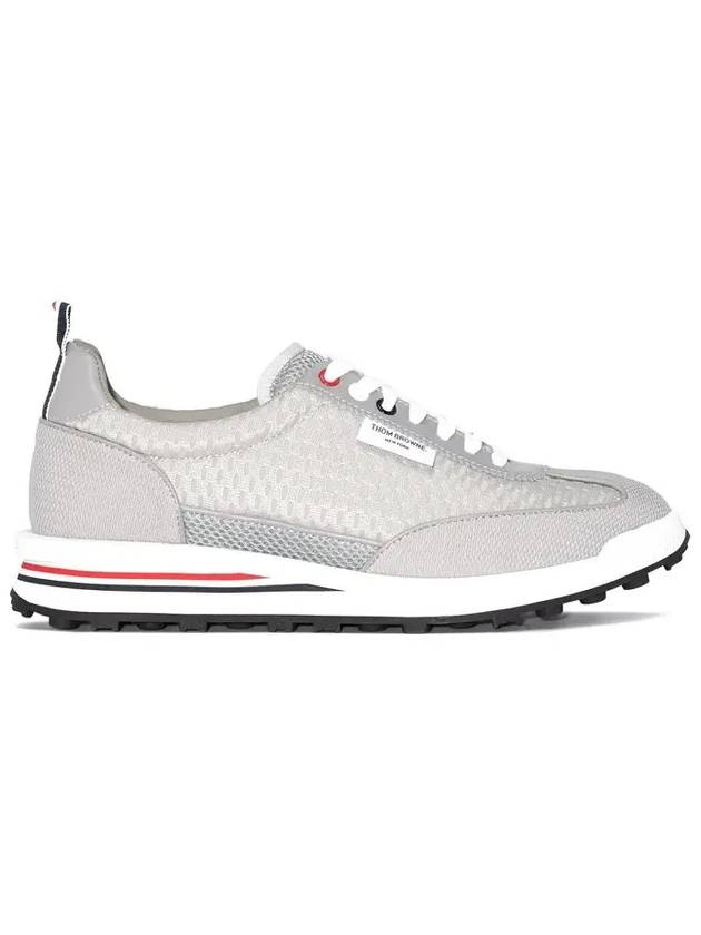 Men's Heavy Athletic Mesh Tech Runner Low Top Sneakers Grey - THOM BROWNE - BALAAN 3