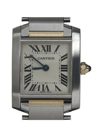 W51007Q4 18K Combi Steel Tank Francaise S Quartz Women Watch - CARTIER - BALAAN 1